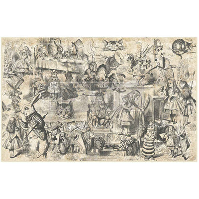 alice  in wonderland inspired decoupage tissue paper