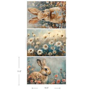 GARDEN BUNNY TALES | Decoupage Tissue Paper | Redesign with Prima | a3 3 SHEETS