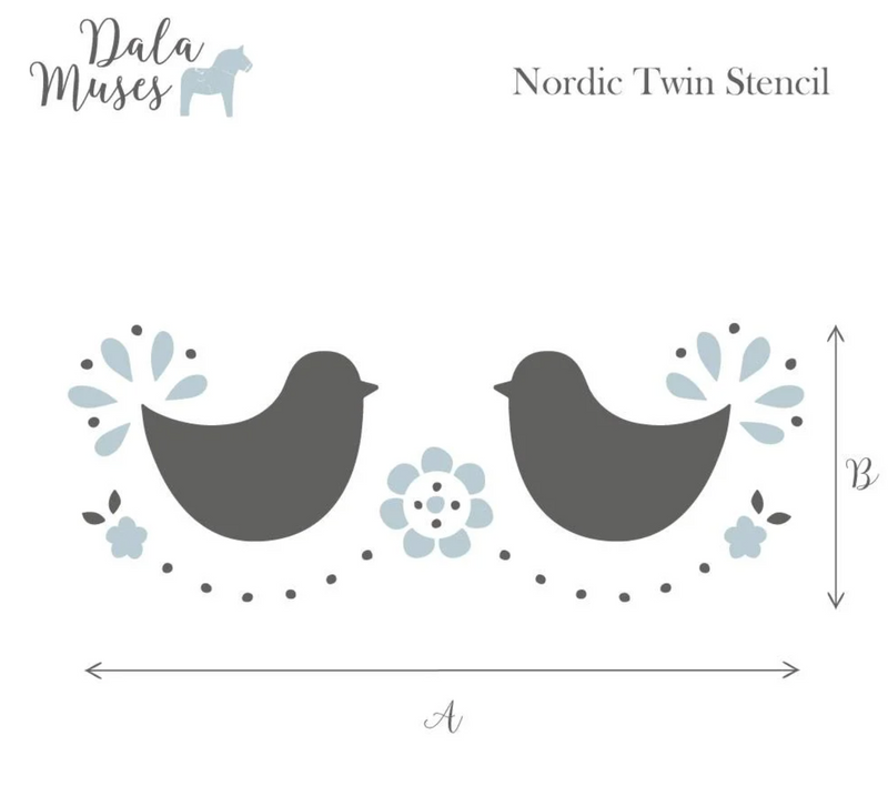 Nordic twin dala muse stencil A3