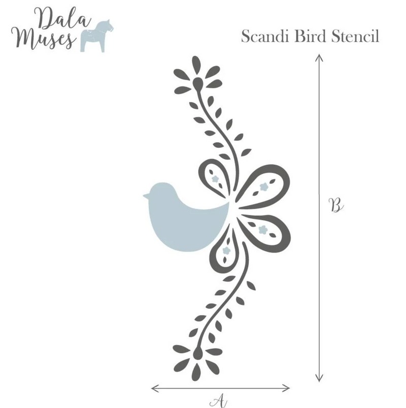 Stencils | Dala Muse |SCANDI BIRD | A4 210 x 297mm