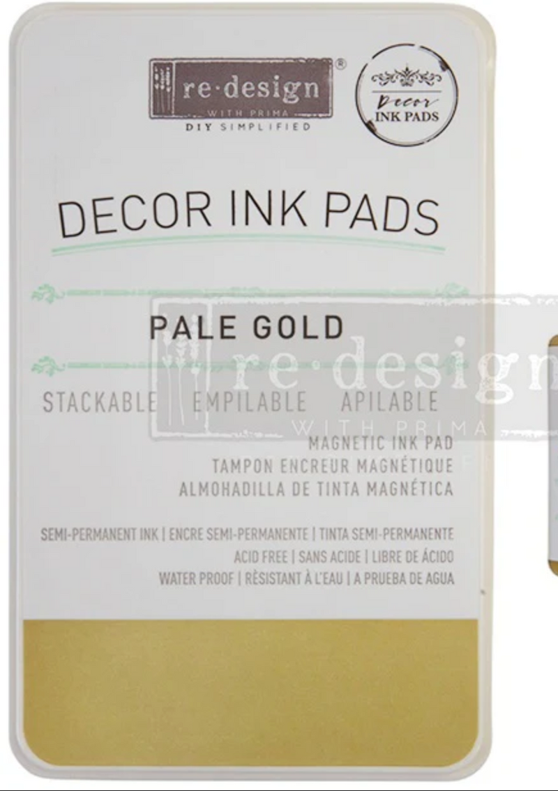 Decor Colour Ink Pad Pale Gold | For Clear Cling Stamps | Re-Design Prima