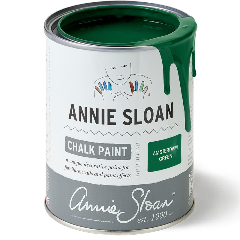 AMSTERDAM GREEN | Annie SloanChalk Paint | 120ml, 500ml

This dark green takes inspiration from the painted doors of Amsterdam. Perfect to compliment whites and greens or botanical imagery.