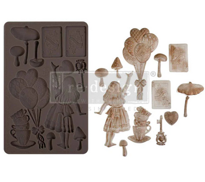 whimsy craft chronicles prima redesign mould, alice in wonderland inspired