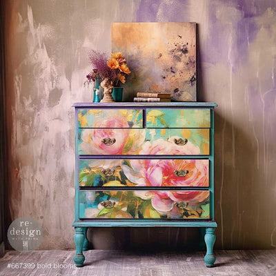 'Bold Blooms'  Decoupage Fibre Papers A1 | Redesign with Prima | 59.4cm x 84.1cm