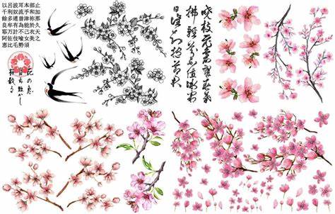 cherry blossom, Chinese writing furniture transfer