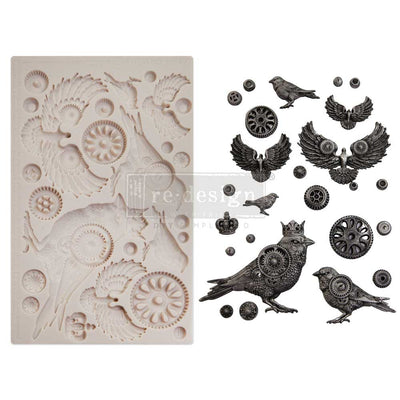 clockwork sparrow mould, cogs and steampunk inspired