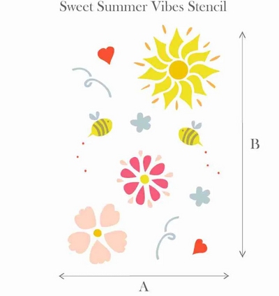 Dala muse sweet summer vibes stencil. flowers and bees